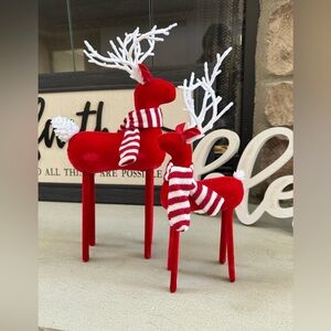 Target Bullseye Christmas Red Reindeer Set of 2